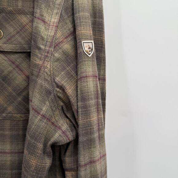 Kuhl Shirt Mens 2XL Brown Plaid Dillingr Flannel Long Sleeve Button Up 7186 - Picture 4 of 12